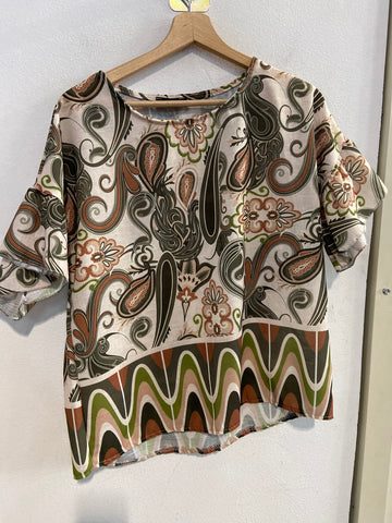 MAGLIA DONNA TGL BEIGE/VERDE FANTASIA