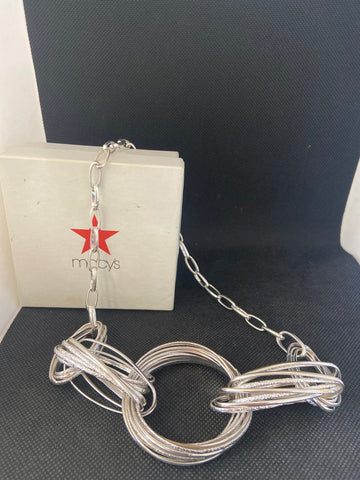 COLLANA CERCHI ARGENTATA