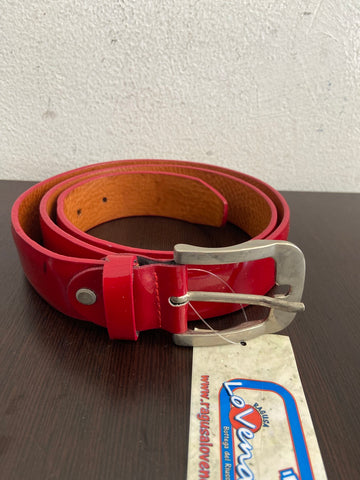 CINTURA DONNA IN VERA PELLE ROSSA