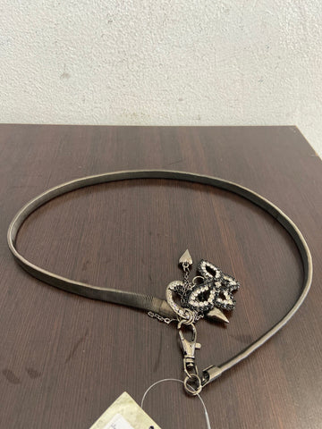 CINTURINO ARGENTATO C/CIONDOLO FARFALLA STRASS