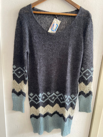 ABITO OLTRE TGM  IN MAGLIA GRIGIO/AZZURRO