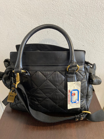 BORSA ICEBERG IN TESSUTO NERO E PELLE