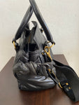 BORSA ICEBERG IN TESSUTO NERO E PELLE
