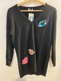 TWINSET MOSCHINO TG44 NERO C/APPLICAZIONI MISTO LANA