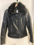 GIUBBINO GUESS TGM IN SIMILPELLE NERO C/ECOPELLICCIA