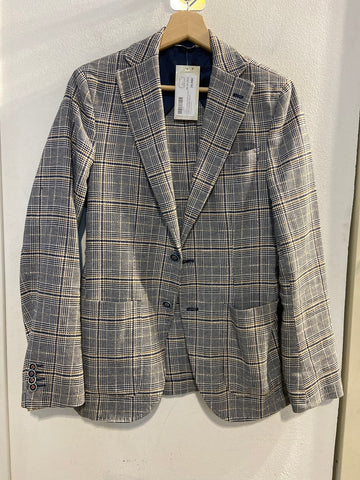 GIACCA UOMO MANUEL RITZ TG44 A QUADRI GRIGIO