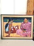 OLIO SU TELA LEGGIO OMAGGIO A PAUL GAUGUIN 59X79 CM