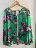 MAGLIA VERO MODA TG L VERDE FUCSIA FANTASIA FIORI