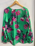 MAGLIA VERO MODA TG L VERDE FUCSIA FANTASIA FIORI