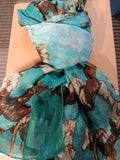 FOULARD IN VISCOSA VERDE ACQUA FANTASIA(PARI AL NUOVO)