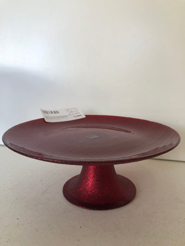 ALZATINA IN VETRO ROSSO H&H H8XDIAMETRO19 CM