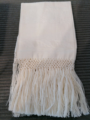 ASCIUGAMANO IN FIANDRA BIANCO C/FRANGE