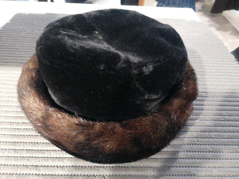 CAPPELLO MARZI ECOPELLICCIA NERO/MARRONE