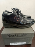 SNEAKERS NERO GIARDINI MIS.36 BLU C/SCATOLO