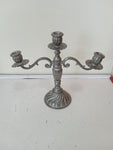 CANDELABRO TRE LUCI IN PELTRO H30XL28 CM