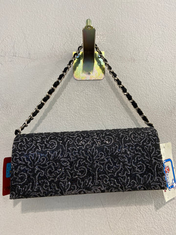 POCHETTE CERIMONIA NERO/ARGENTO(PARI AL NUOVO)
