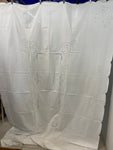 TOVAGLIA IN COTONE BIANCO LC/RICAMO SFILATO SICILIANO L180X260CM