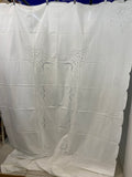 TOVAGLIA IN COTONE BIANCO LC/RICAMO SFILATO SICILIANO L180X260CM