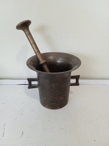 MORTAIO IN BRONZO CON PESTONE H14XDIAMETRO10 CM
