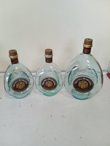 TRIS BOTTIGLIE LIQUORE ASE PER LAMPADE VARIE MISURE