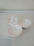 ANTIPASTIERA CON CONIGLIO IN CERAMICA BIANCA 15 CM