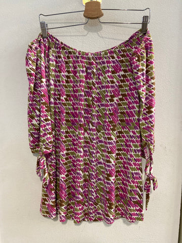 MAGLIA GLENFIELD TGM FANTASIA FUCSIA/VERDE