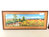 QUADRO PAESAGGIO CON CORNICE IN LEGNO 60X20