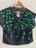 MAGLIA S.HEACH TGXS BLU C/PAILETTES VERDE/BLU