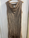 ABITO A.DAVIS TGL BEIGE PIZZO E PAILETTES