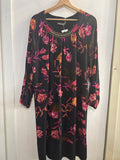 ABITO LINK DONNA TG.3XL NERO C/FANTASIA FIORI FUCSIA