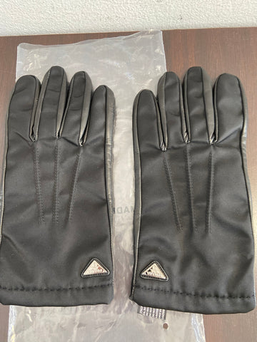 GUANTI PRADA NERO MIS.8 IN TESSUTO NERO E PELLE