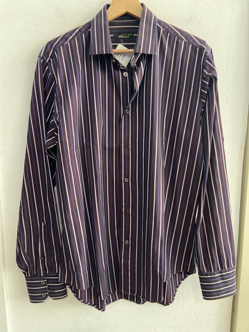 CAMICIA ZARA TGL VIOLA A RIGHE UOMO