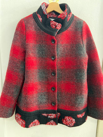 CAPPOTTO CORTO CARLA FERRONI TGM ROSSO/GRIGIO