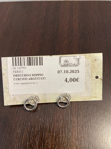 ORECCHINI DOPPIO CERCHIO ARGENTATI