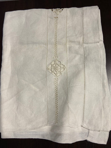 ASCIUGAMANO MISTO LINO BIANCO C/INTAGLIO