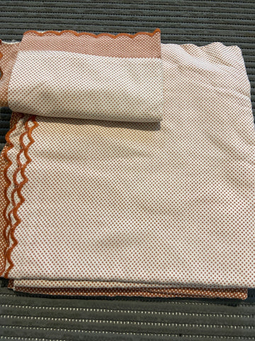 COMPLETO LENZUOLO SINGOLO COTONE COGNAC/BIANCO