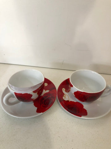 COPPIA TAZZE IN PORCELLANA FUNNY MEAL + PIATTI