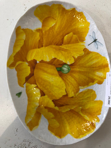 VASSOIO OVALE TAITU MODELLO FIORI H2XL28XP20 CM