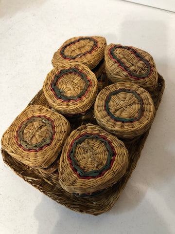 VASSOIO RETTANGOLARE + 6 SCATOLE MIGNON TIPO INTRECCIATE