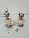 COPPIA LUMETTI IN ONICE E LAM ARG H13 CM