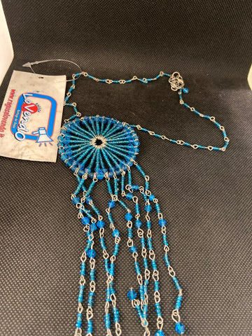 COLLANA AZZURRA CERCHIO C/CIONDOLI