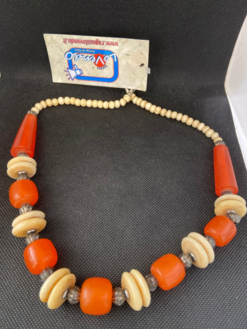 COLLANA IN OSSO E PIETRE NATURALI