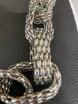 COLLANA LUNGA CERCHI ARGENTATI C/STRASS