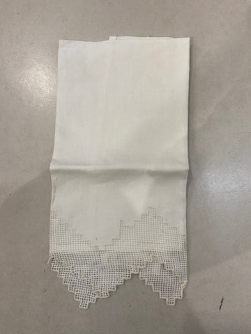 ASCIUGAMANO OSPITE IN LINO BIANCO C/RICAMO 500