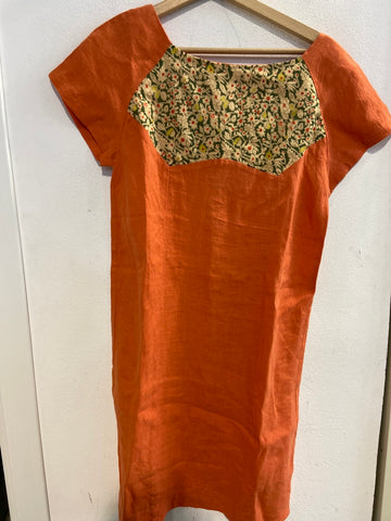 ABITO DONNA TGS IN LINO ARANCIO