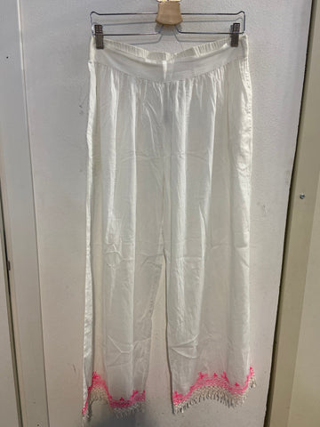 PANTALONE DONNA TGM BIANCO C7RIPORTO MACRAME'COPRICOSTUME