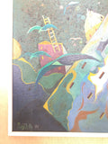 CORNICE OLIO SU TELA STILE FUTURISTA 35X40