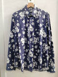 CAMICIA DINO ERRE MIS.40 BLU/BIANCO A FIORI UOMO