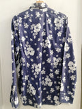 CAMICIA DINO ERRE MIS.40 BLU/BIANCO A FIORI UOMO