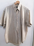 CAMICIA GREEN ISLAND TGL BEIGE/BLU A QUDRI UOMO